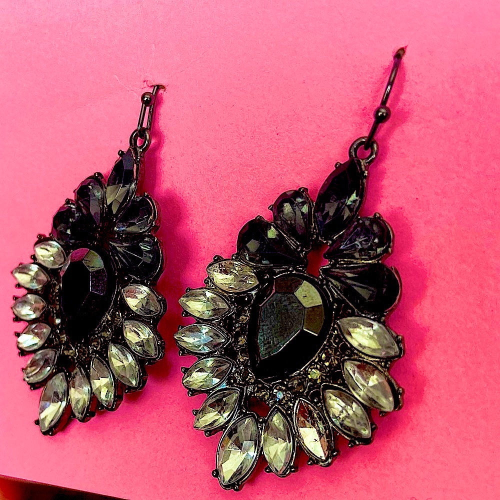 Black and White Chandelier Earrings